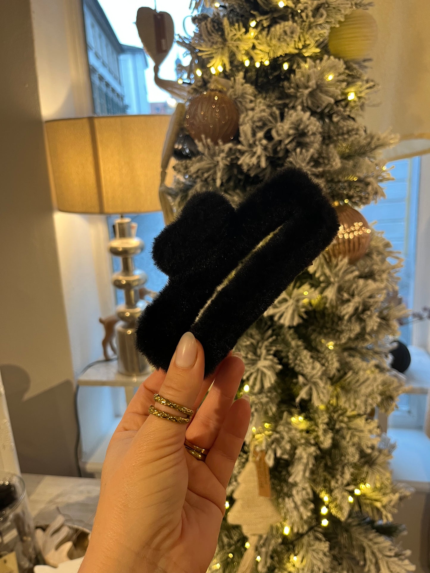 Fluffy Haarklammer groß